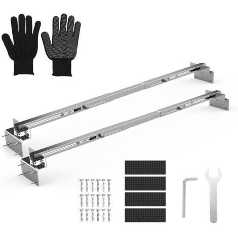 DEESSE SHOP-Supports d'évier encastrables, support d'évier réglable en acier inoxydable, installation horizontale, gain de place, kit de réparation robuste pour cuisine, salle de bain (71-100 cm)