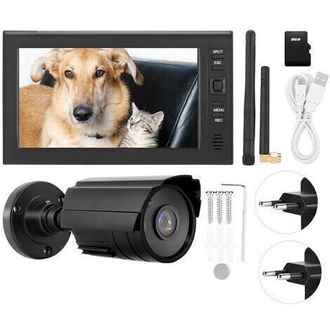 DEESSE SHOP-Système de surveillance sans fil 7 pouces LCD – Caméra infrarouge 800 000 pixels – Vision nocturne 2-4m – Installation facile Wi-Fi 2,4 GHz - WIFI 4 CH