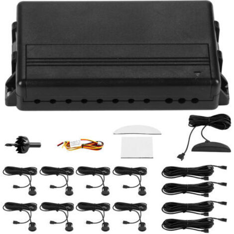 DEESSE SHOP-Tbest Capteur de stationnement de Voiture, Sonnette de de recul de Voiture système de Moniteur de détecteur de stationnement à LED avec 8 capteurs de stationnement