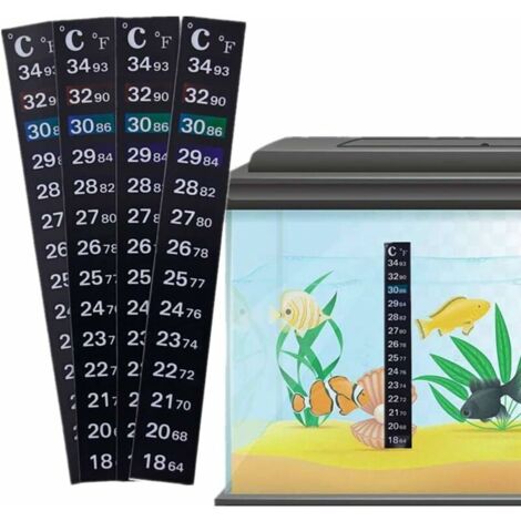 DEESSE SHOP - Thermomètre Bande, 5 PCS Fish Tank Thermomètre Changer la Température de l'eau de Couleur, 2 Lectures de Température, 3 Marques de Couleur pour Réservoir d'Aquarium