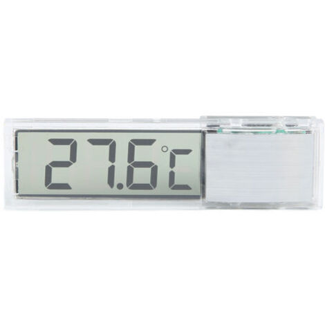 DEESSE SHOP-Thermomètre d'aquarium 3D LCD électronique Transparent numérique thermomètre de réservoir de poisson pour la mesure de la température de l'eau argent