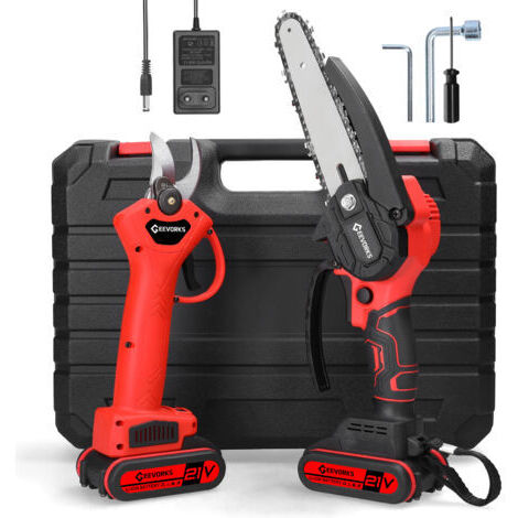 DEESSE SHOP-Tronçonneuse à batterie 6 pouces avec 2 batteries 2.0Ah – Moteur Brushless – Vitesse de 5 m/s pour coupe précise du bois dur
