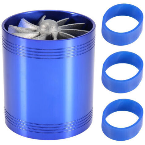 DEESSE SHOP-Turbonateur d'admission d'air de voiture Turbine à double ventilateur Super chargeur gaz économiseur de carburant Turbo bleu