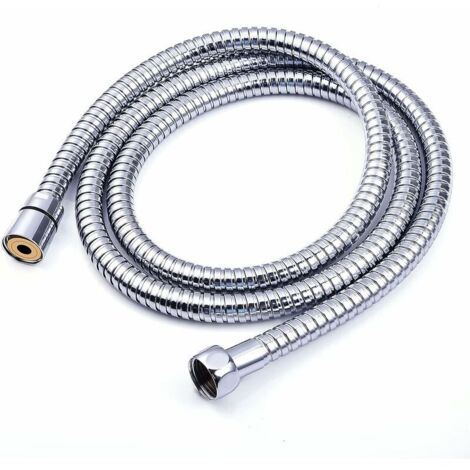 DEESSE SHOP - Tuyau de douche 1,5 m, tuyau de douche haut de gamme avec double protection contre la torsion, tuyau de douche en acier inoxydable flexible et résistant aux torsions avec chrome, taille 