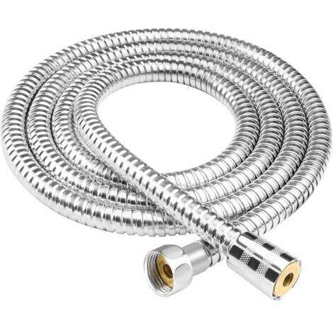 DEESSE SHOP-Tuyau de douche 2m en acier inoxydable 78 pouces Tuyau de douche extra long Remplacement du chrome par des écrous en laiton