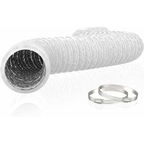 DEESSE SHOP-Tuyau d'évacuation flexible 150mm en aluminium PVC 6m – Tube de ventilation silencieux pour extracteurs d'air et climatisation – Résistant à 150°C - 150mm6m