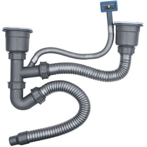 DEESSE SHOP-Tuyau flexible PVC pour évier – Anti-odeurs – Installation rapide – Double évacuation 50mm – Matériaux durables PP et acier inoxydable