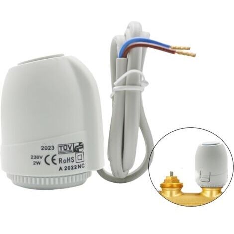 DEESSE SHOP-Vanne thermostatique de chauffage au sol étanche IP54 – Actionneur thermique électrique 2W fermé – Matériau PC haute qualité – 230V