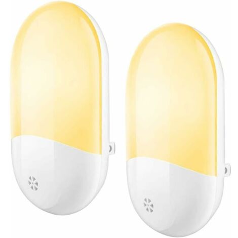 DEESSE SHOP - Veilleuse LED enfichable, prise veilleuse avec capteur photoélectrique automatique du crépuscule à l'aube, veilleuse pour chambre d'enfant salon cuisine couloir escaliers (lot de deux bl