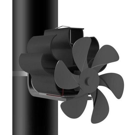 DEESSE SHOP-Ventilateur de poêle silencieux à 6 pales – Aluminium anodisé – Pour tuyaux de 5 à 19 cm – Circulation optimale de la chaleur
