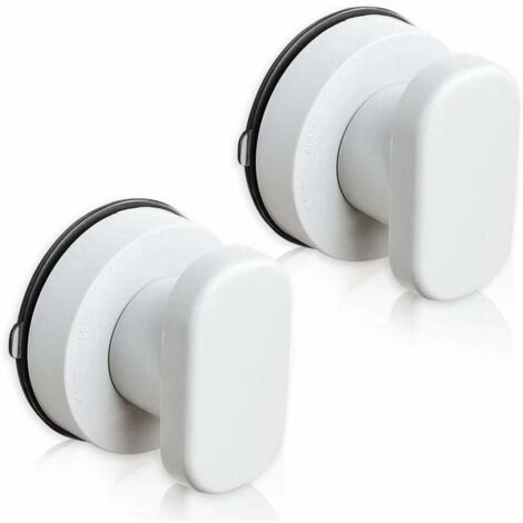 DEESSE SHOP - Ventouse poignée de porte 2 pièces ventouse tire tiroir armoire réfrigérateur porte en verre portable mobilité poignée tire avec forte ventouse pour salle de bain, blanc