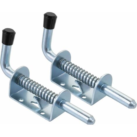 DEESSE SHOP - Verrou de porte 2 pièces, serrure de porte de hangar, galvanisé, boulon : Ø10 x 128 mm, poignée en caoutchouc résistant aux intempéries avec verrou de porte suspendu, portes coulissantes