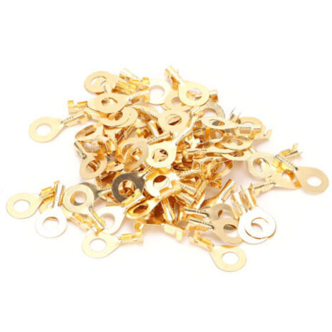 DEESSE SHOP-Xiuganpo Terminal D'anneau D'oeillet en Laiton à Haute Température, Borne D'anneau de Cosse M6 de 100 Pièces pour la Connexion de Câble