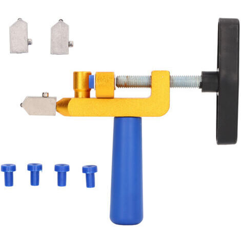 DEESSE SHOP-YWBL-WH Kit D'Outils À Main Coupe-Carreaux De Verre Ouvre-Carreaux Manuel Pince À Briser Le Verre Kit De Coupe en Céramique avec Lames en Alliage,Couteau Utilitaire/Cutter
