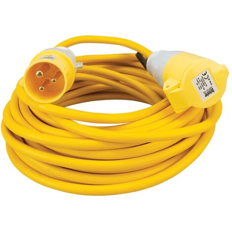 Defender 110v Extension Lead Cable Reel Industrial 14 Metre 2.5mm2 16A E85121