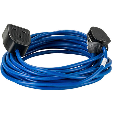 Extension Cable 2.5mm 16A Blue Plug & 4G Socket 25 Metre Blue Caravan Hook Up 