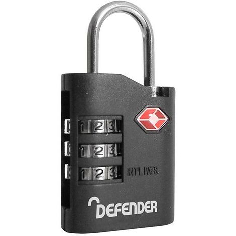 DEFENDER DFTSACOMBI135 TSA Combination Padlock 35mm DEFTSACOMB30