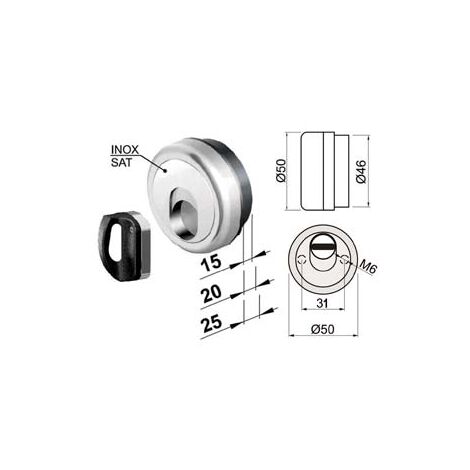 DEFENDER MAGNETICO MAG MONOLITO ANTIACIDO MR503 CROMO SATINATO  ø mm.50x20h. compatibile c/serrature Dierre ATRA    DISEC