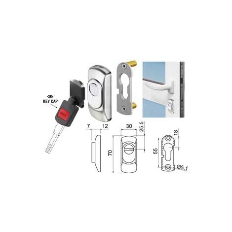 DEFENDER MAGNETICO PER CILINDRO SAGOMATO MGSG15 INOX SATINATO mm.70x30x19h. acciaio inox satinato DISEC