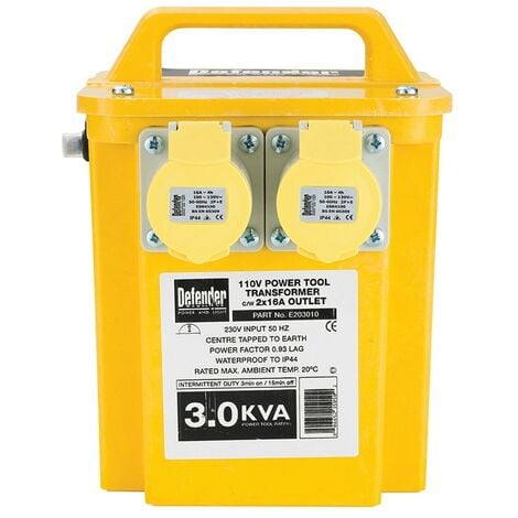 Defender Power And Light DEFENDER TRANSFORMER 3 KVA 2x16A OUTLETS