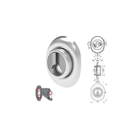 DEFENDER REGOLABILE A MOLLA MAGNETICO DF371P CROMATO SATINATO- - mm.72x90 - regolazione da mm.12 a mm.22 - 1 pezzi MOTTURA