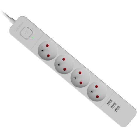 Defender SFS 133 Steckdosenleiste 1,5 m, 4 Steckdosen, 3x USB, weiß