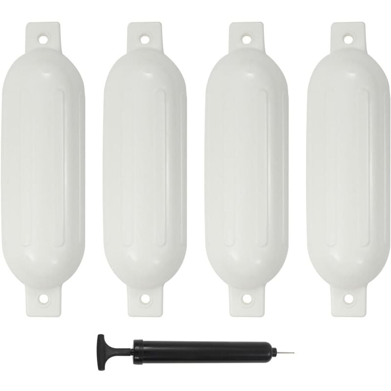 

Happyshopping - Defensas para barcos 4 unidades PVC blanco 51x14 cm