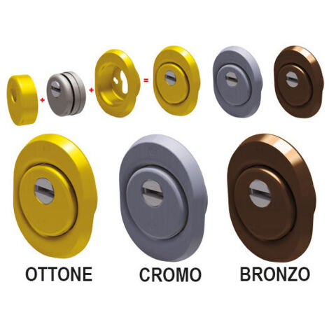 Defensor Ø50x15 mm con placa antirrobo y acabado en bronce – Securemme