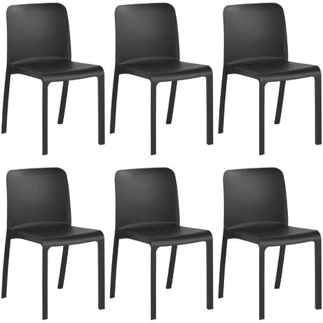 Définir 6 chaises anthracites de grana - Blanc