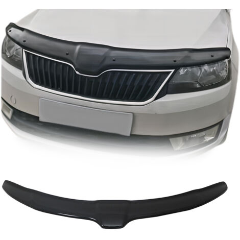 Déflecteur de Capot Compatible avec Skoda Rapid 2012-2017 Berline en Acrylique Noir
