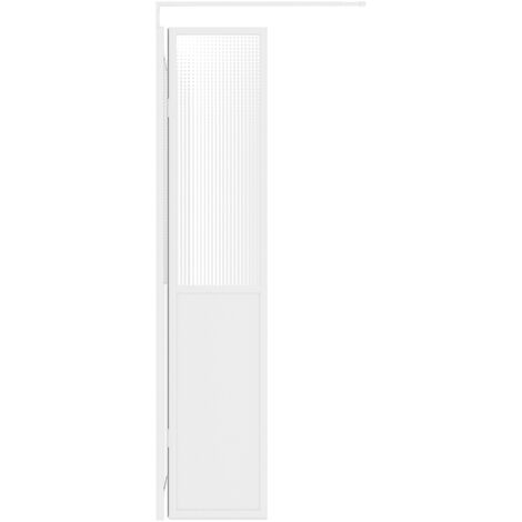 Déflecteur de douche 40x200 cm en aluminium époxy blanc mat – Paroi de douche moderne – Accessoire esthétique pour salle de bain – Gelco Design