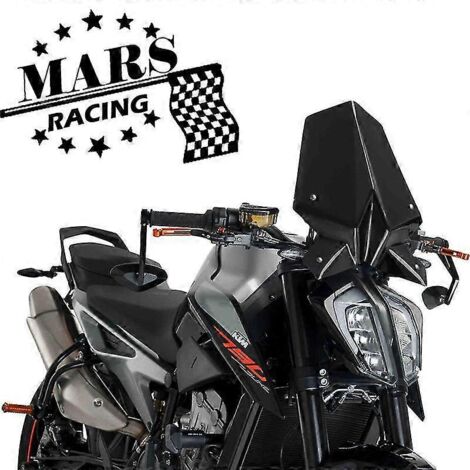 Déflecteur de vent de pare-brise sport pour moto Duke 790 (modèles 2018, 2019 et 2020) - Noir