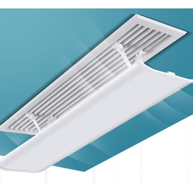 Déflecteur de vent pour climatisation centrale blanc 40 x 20 cm, 1 hotte de ventilation réglable, déflecteur de chauffage et de ventilation domestique