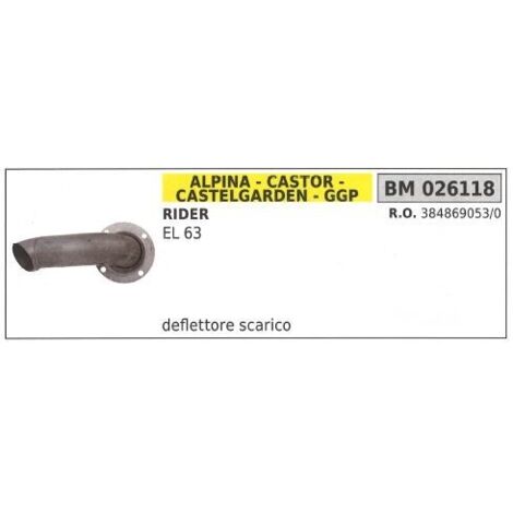 Déflecteur d'échappement ALPINA tracteur de pelouse tondeuse EL 63 026118