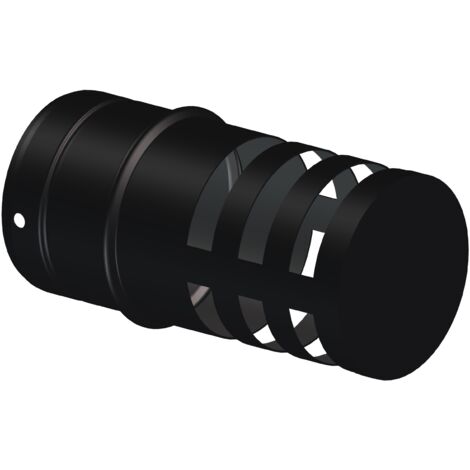 Déflecteur horizontal pour cuisinières à pellets – Ø80 mm – Finition vitrifiée noir mat – Joint d'étanchéité inclus – Dinak