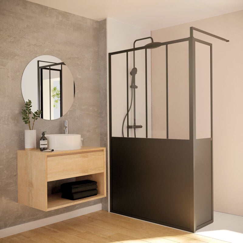 Deflecteur de douche noir opera 40x200