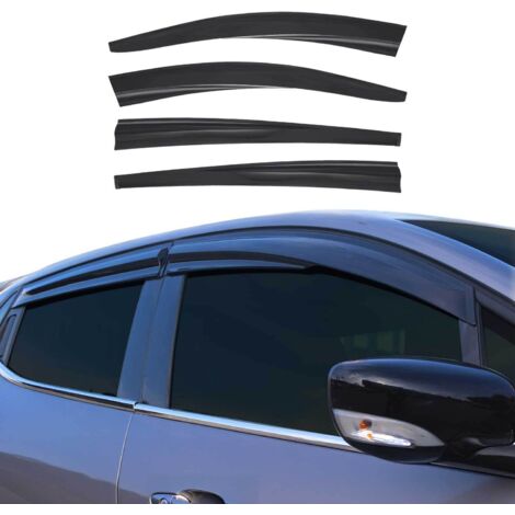 Déflecteurs De Vent Pluie d'air Compatible avec Dacia Sandero 2012-2020 Acrylique 4 Pcs Noir