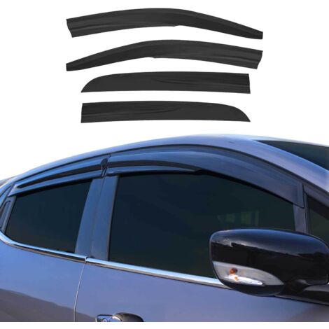 Déflecteurs De Vent Pluie d'air Compatible avec Peugeot 301 2012-2021 4 pcs en Acryl Noir