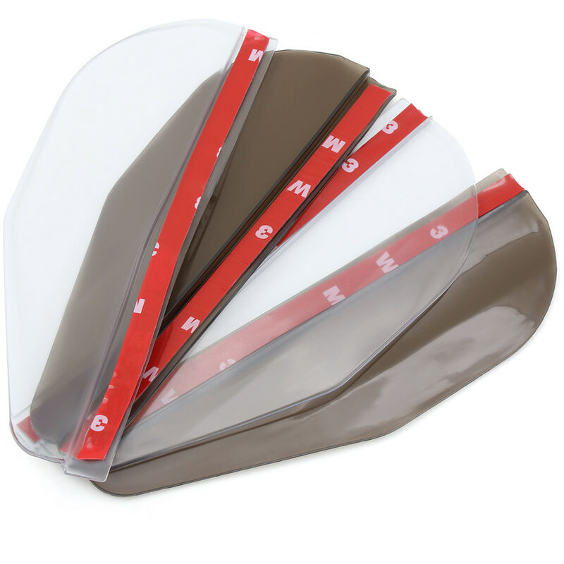 Image of Stickerslab - Deflettori per specchietti retrovisori parapioggia universale in adesivo 3M - 2 pezzi Modello - Nero fumè