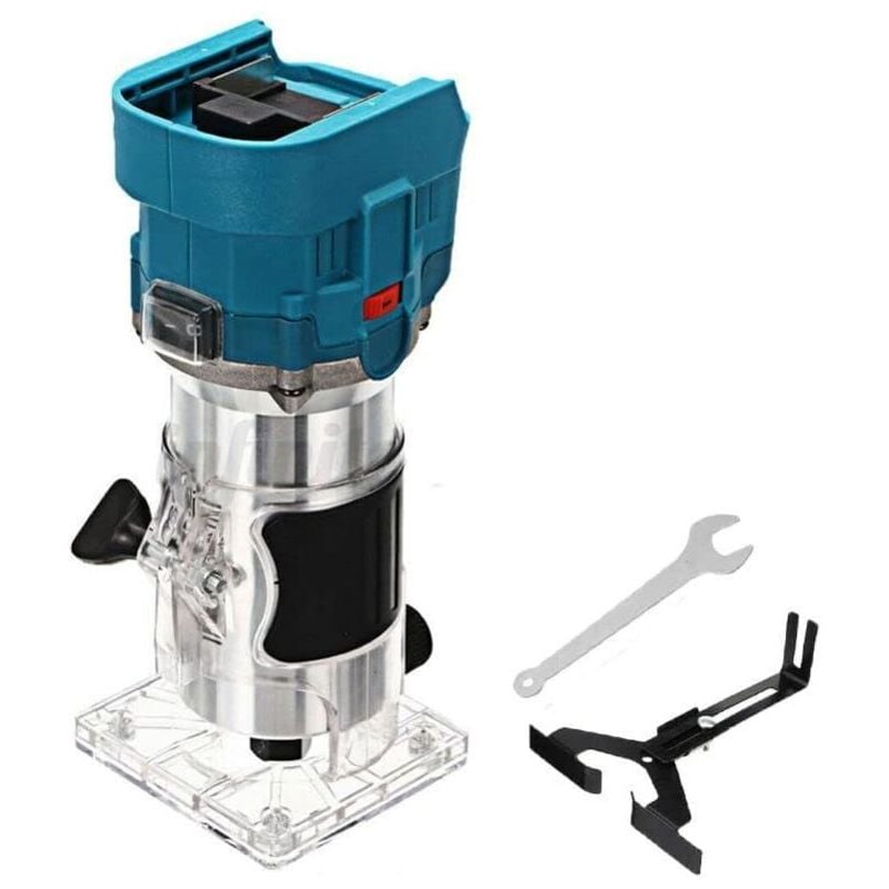 Teetok - Défonceuse à bois, outil de toupie sans fil sans balais 850 w, coupe-bois électrique à main 1/4' 6 vitesses, (sans batterie) - Compatible