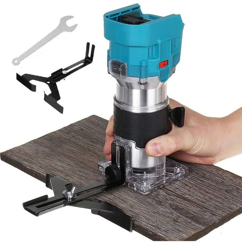 Teetok - Défonceuse à bois, outil de toupie sans fil sans balais 850 w, défonceuse à main 1/4' pour le travail du bois, lamineuse à bois stratifié 6