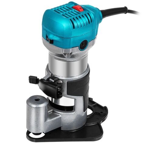 Défonceuse Électrique 710 W Affleureuse à Bois avec 4 Bases Fixe+Inclinable+Plongeante+Décalée, Routeur Vitesse Variable 10000-30000 tr/min avec Pince pour Rainurage Formage Sculpture du Bois
