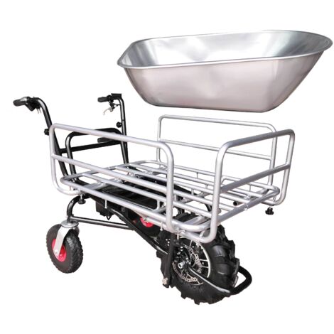 Defpro – Brouette motorisée 24V – Charge 120 kg – Moteur 250W silencieux – Autonomie 6-8h – Panier réglable et benne pour terrains accidentés