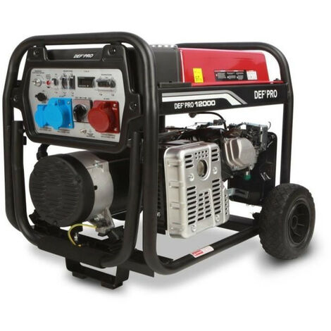 Defpro – Groupe électrogène essence 8500W – Triphasé bi-tension – Démarrage électrique – Autonomie 12h à 50% de puissance – Pré-câblé pour coffret ATS