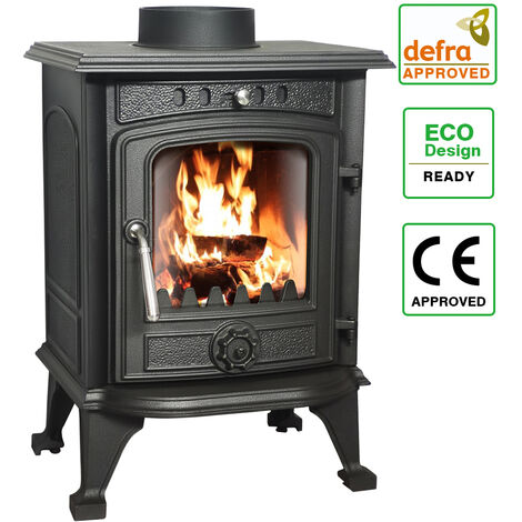 Defra 4.2KW Wood-Burning Stove Eco Design Wood Burner Effect High Efficiency Fireplace