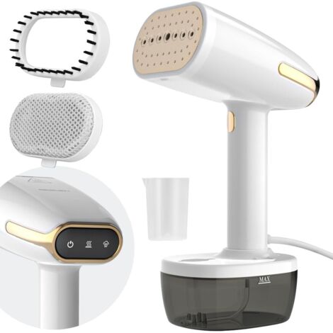 Défroisseur Vapeur 1800W, Fer à repasser portable avec 350ml réservoir d'eau amovible, 30g/min Voyage Vapeur Steamer pour vêtements, Défroisseur à Main pour la maison, le bureau, le voyage, blanc
