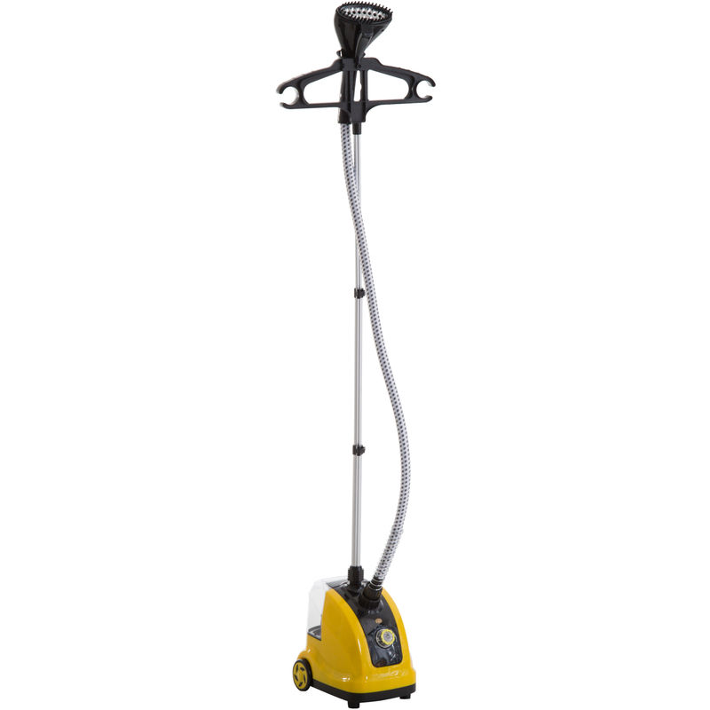 Homcom - Défroisseur vapeur vertical défroisseur à vêtements 1,4 l 1950 w débit vapeur 30g/min tige telescopique jaune noir