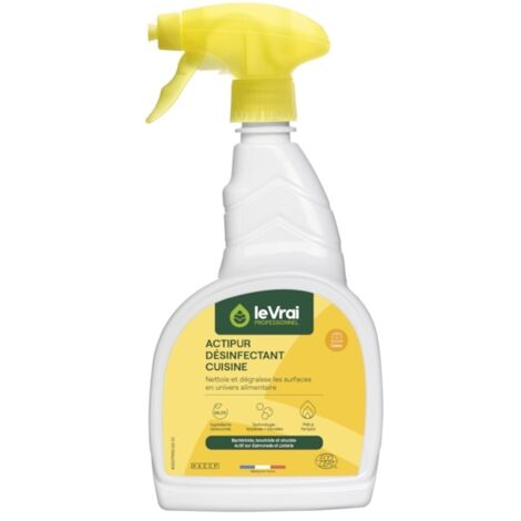 Dégraissant désinfectant cuisine Ecocert - spray 750 ml - LE VRAI PROFESSIONNEL