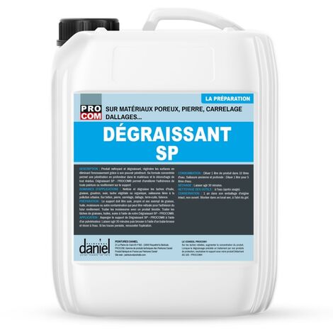 Dégraissant nettoyant, décapant graisse, sol béton, carrelage, faïence - Dégraissant SP PROCOM http://www.peinture-etancheite.com/img/co/369.jpg 5 litres