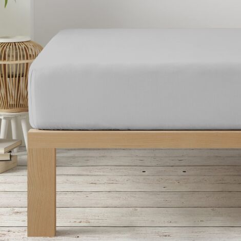 Degrees Home - COLLEZIONE - Lenzuolo con angoli 90 x 190 x 33 - Regolabile - Microfibra poliestere garzata - Grigio
